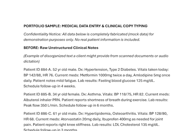 do precise medical data entry and pharmaceutical copy typing